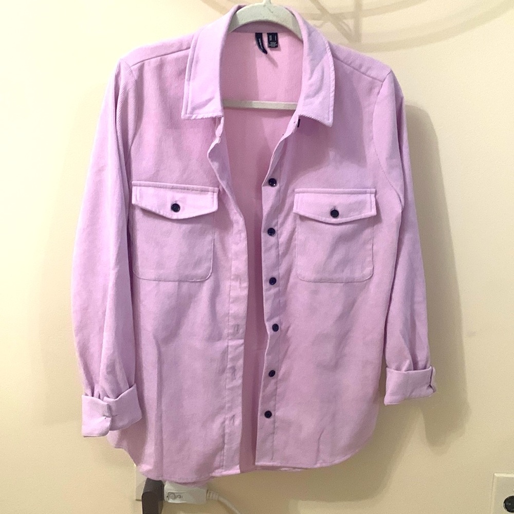 Vero Moda lilac corduroy over shirt jacket